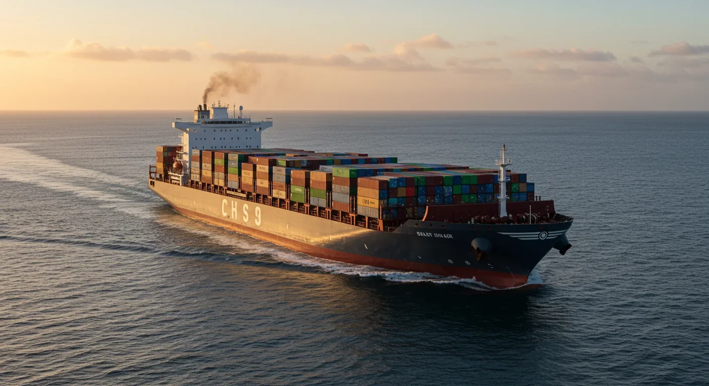 Modern cargo ship at sea representing the future of maritime decarbonization