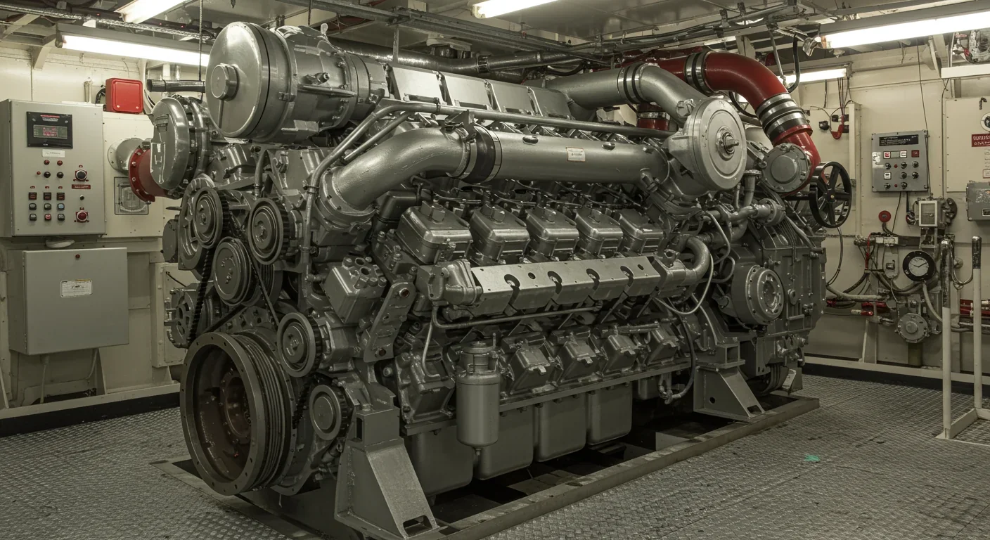 Large two-stroke marine engine being adapted for ammonia fuel compatibility