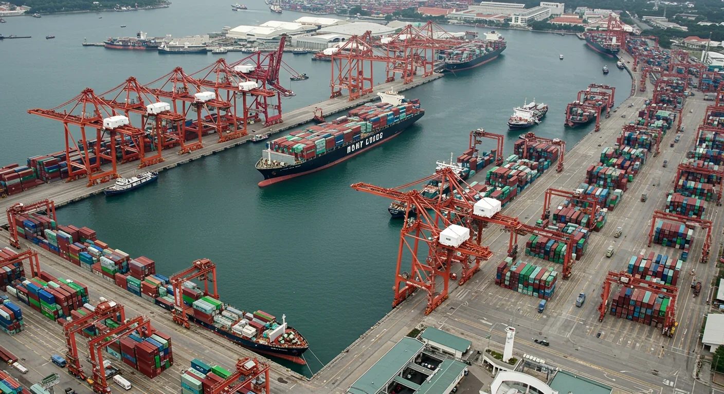 Singapore container port where the world's first ammonia bunkering vessel will operate