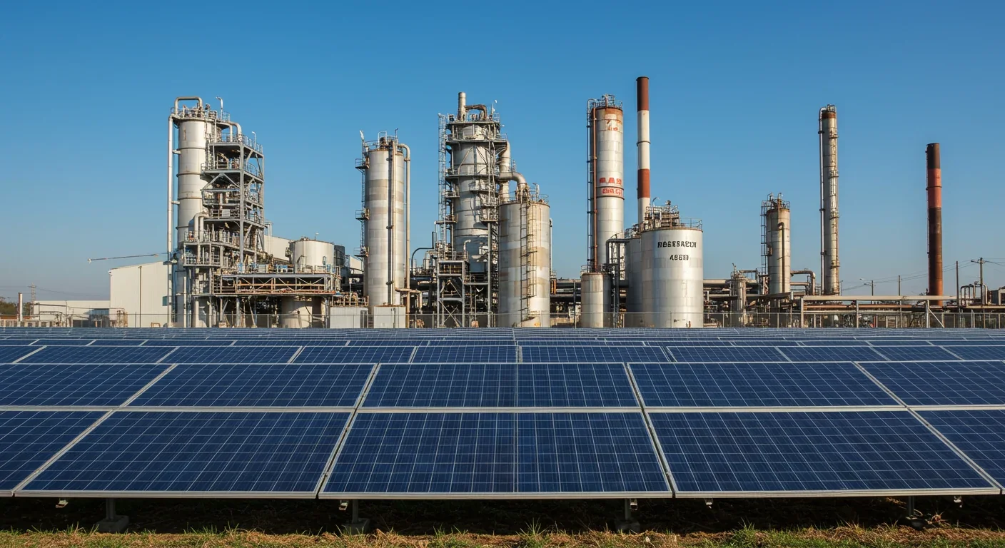 Solar energy facility representing green ammonia production using renewable power