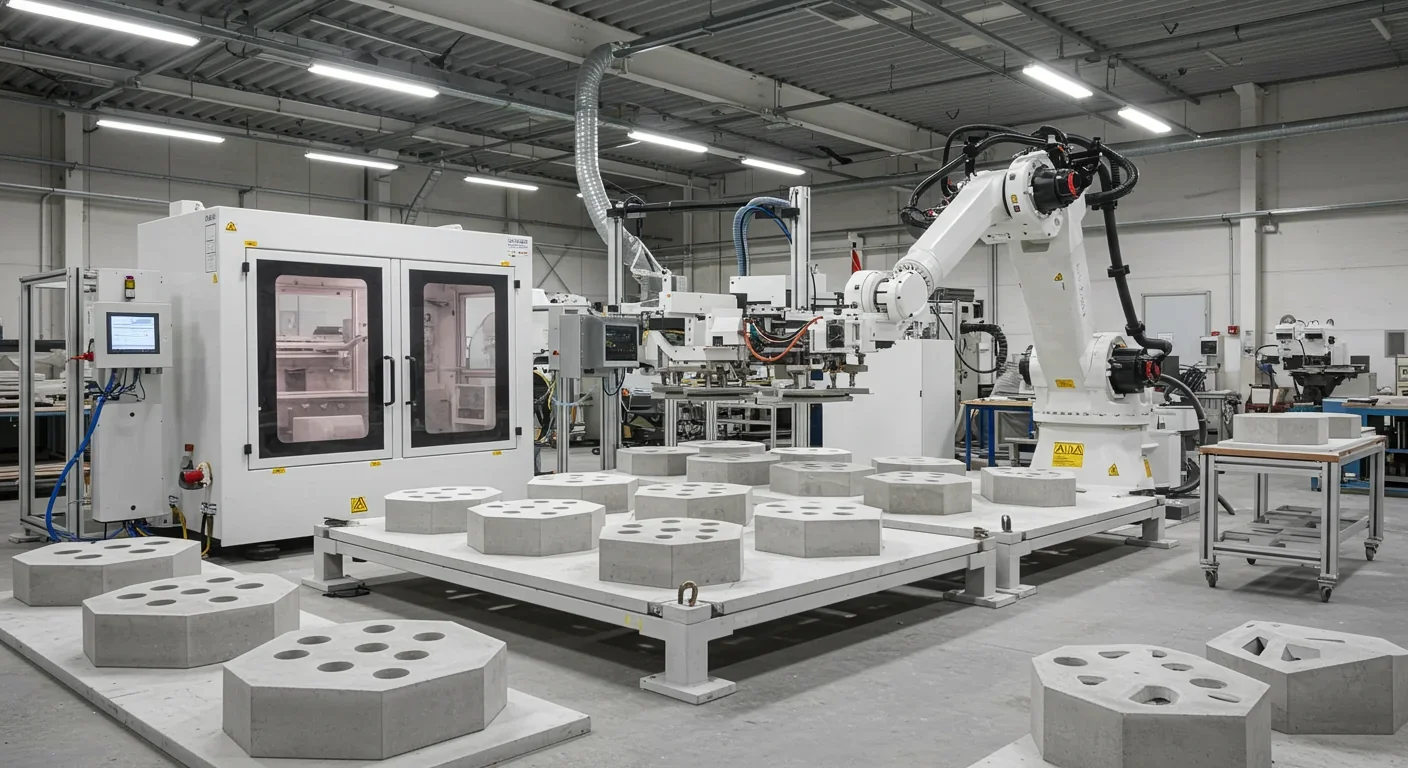 3D printing technology creating complex artificial reef modules for ocean deployment