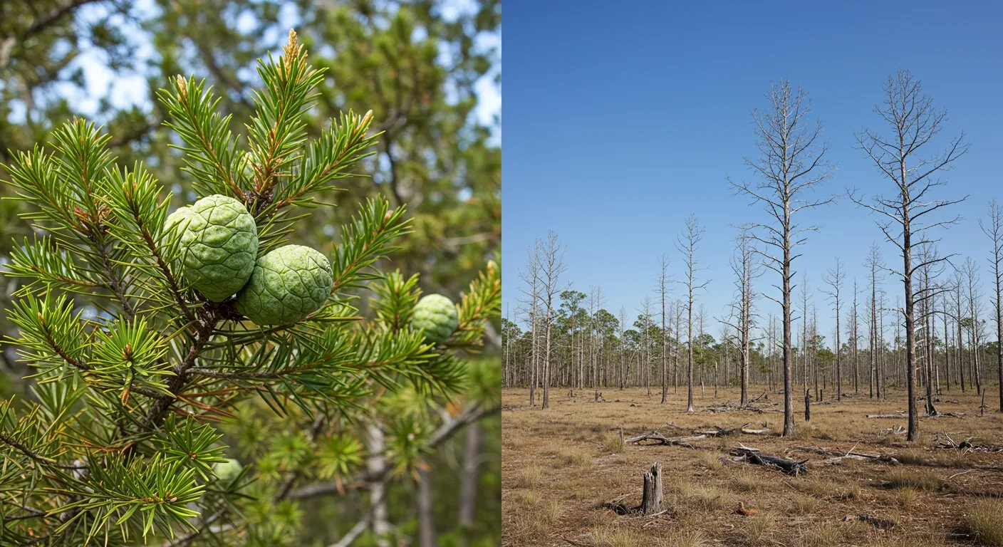 Florida torreya tree producing viable seeds in relocated North Carolina mountain habitat