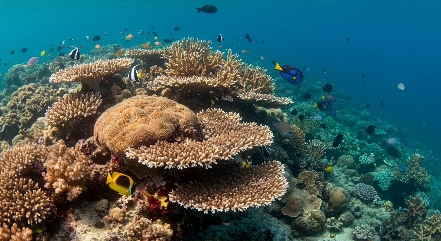 Marine biologists conducting coral research in a laboratory with specialized aquarium systems for breeding heat-resistant coral