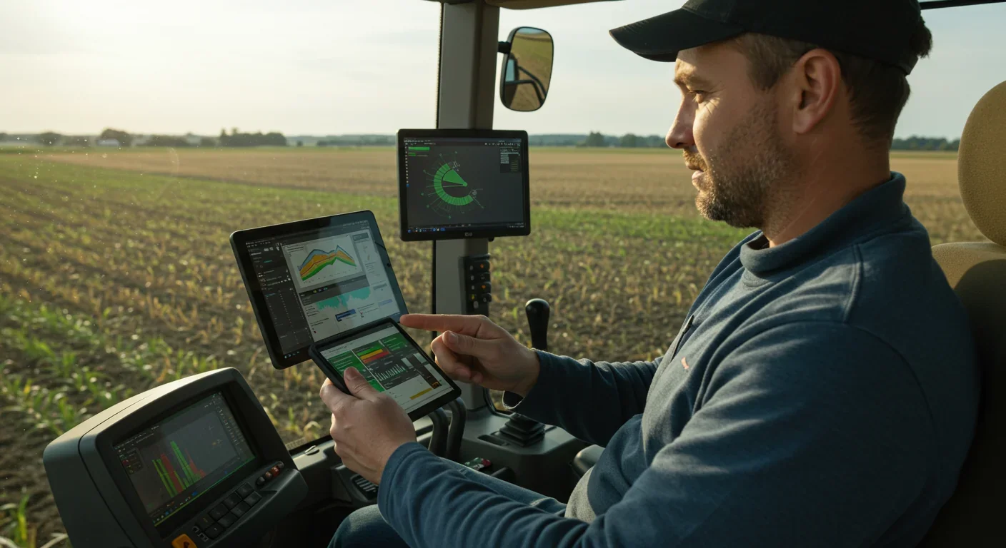 Farmer using precision agriculture technology to optimize cover crop management