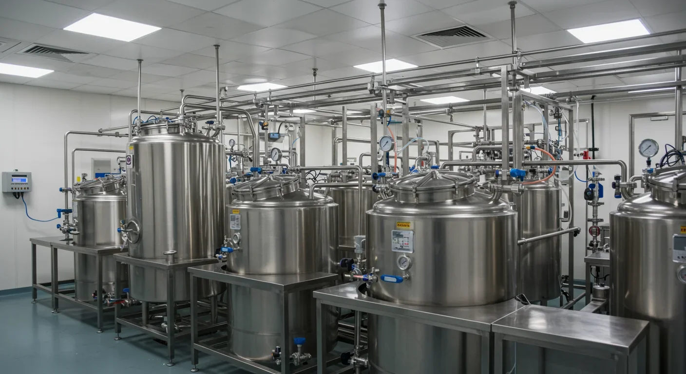 Fermentation tanks for large-scale enzyme production used in textile recycling