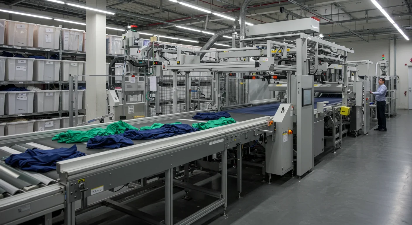 Automated sorting system separating textiles by fiber type using AI and infrared technology