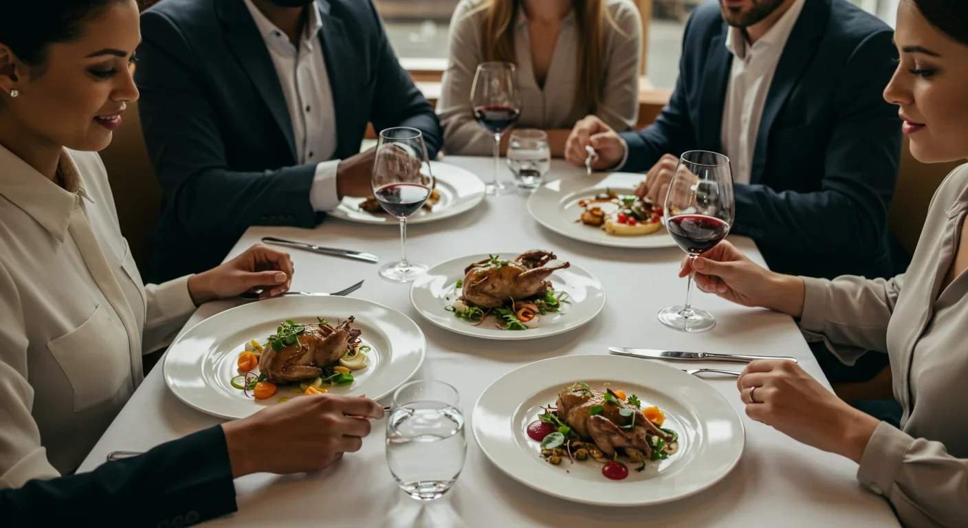 Consumers examining cultured meat products in grocery store refrigerated section, reading product labels