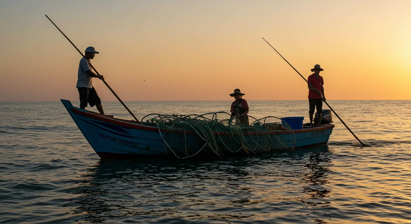 Local fishing community members patrolling their marine protected area waters