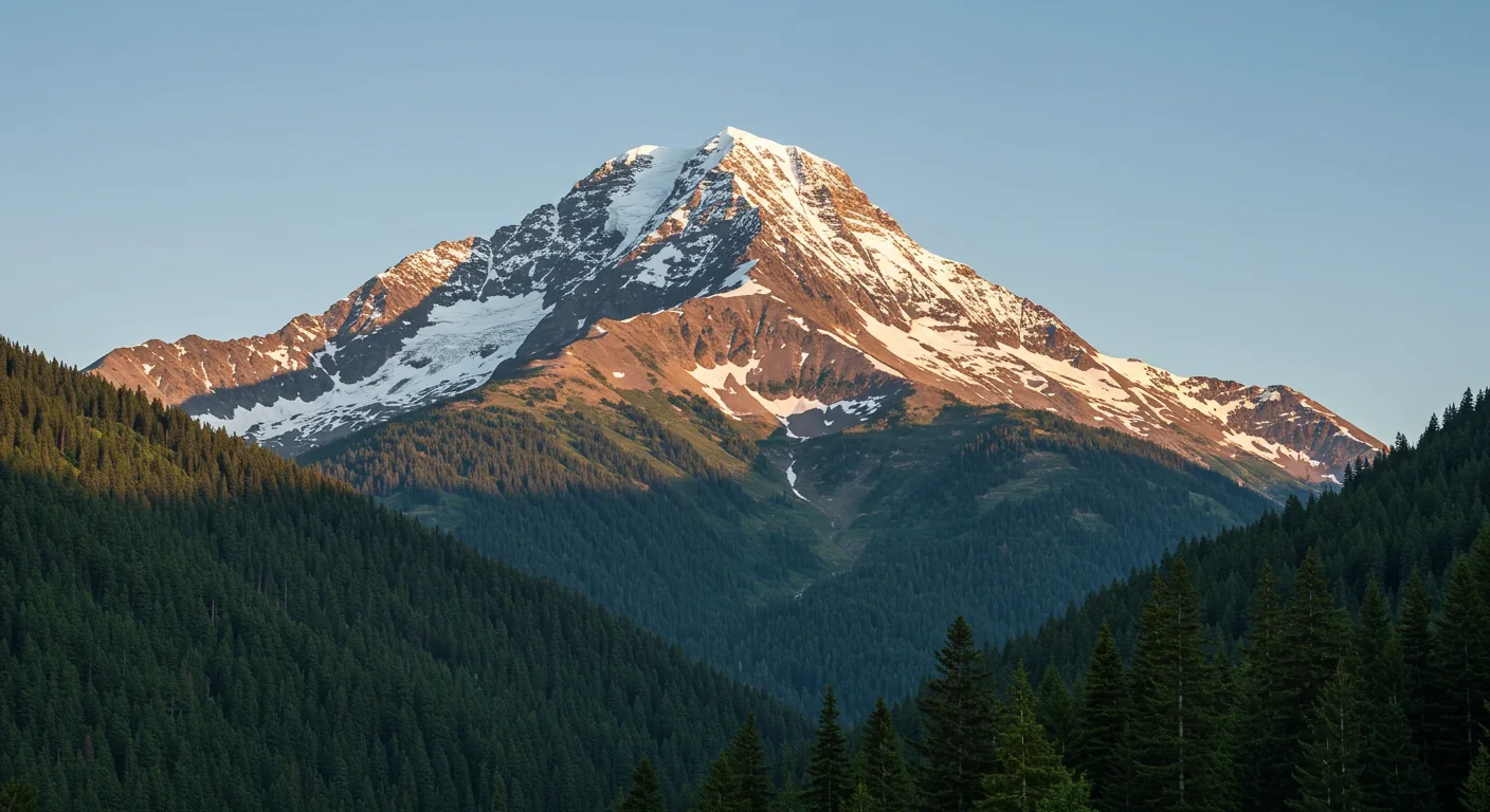 Mountain showing distinct elevation zones and limited summit area where alpine species are confined