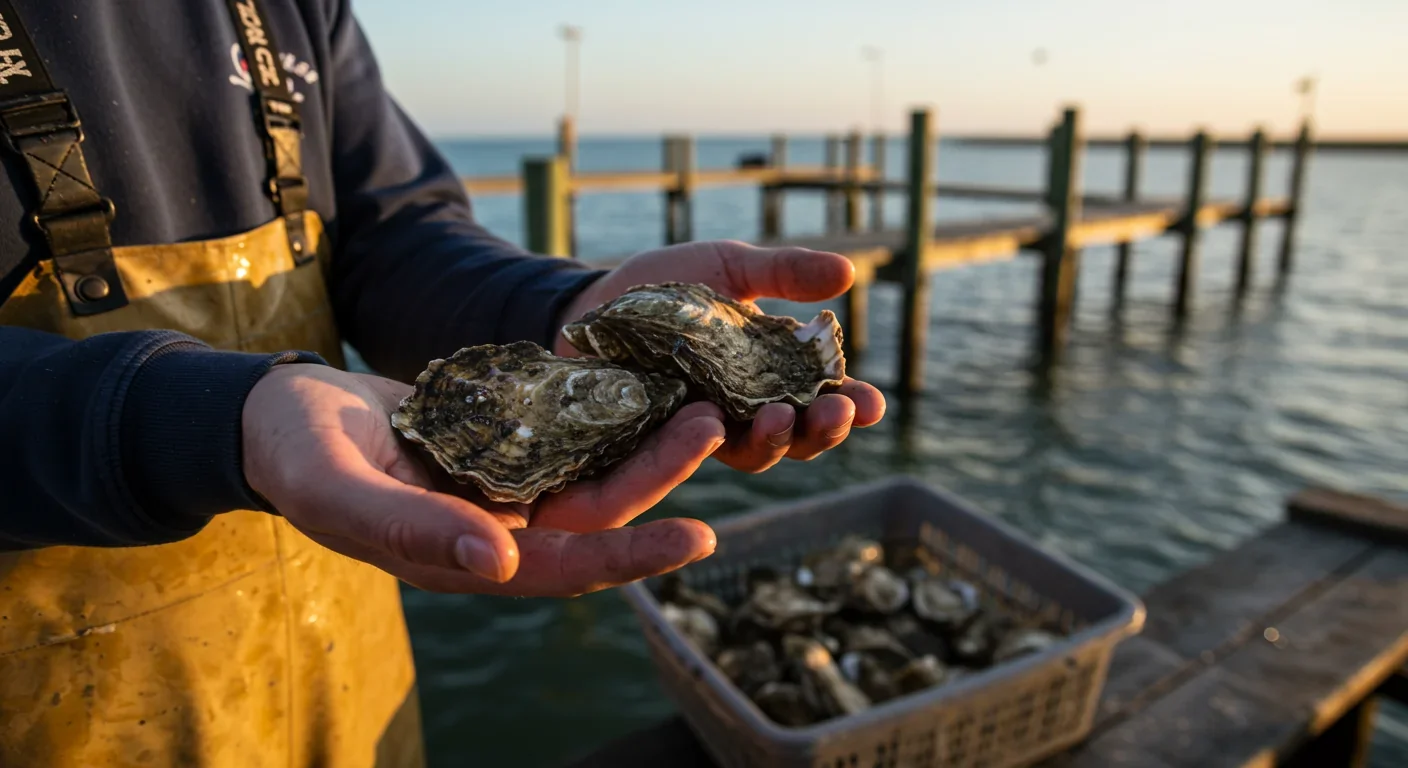 Fresh oyster shells and clams on wooden surface showing shellfish that struggle to form shells in acidic ocean waters