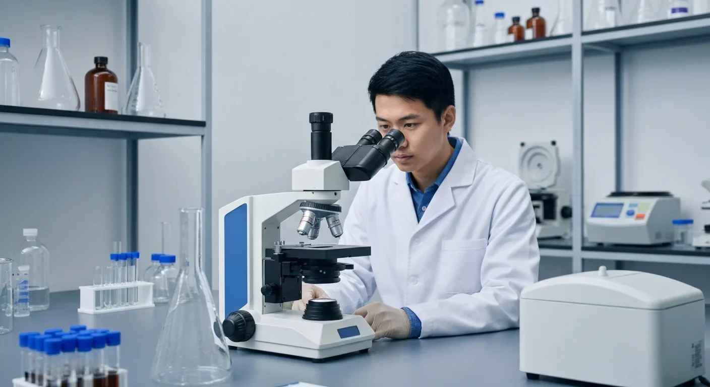 Scientific laboratory equipment used to detect and analyze microplastic particles in environmental samples