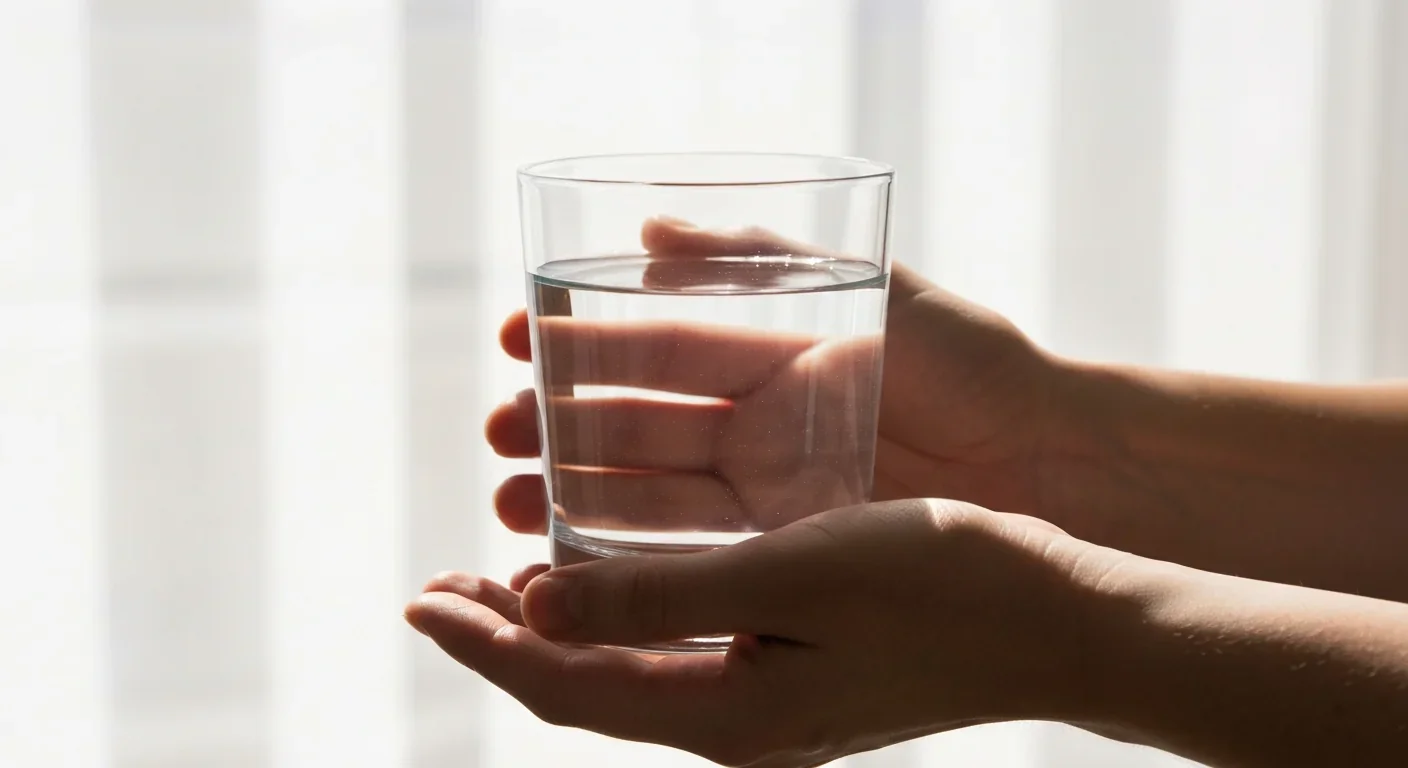 Glass of drinking water representing concerns about microplastic contamination in water supplies