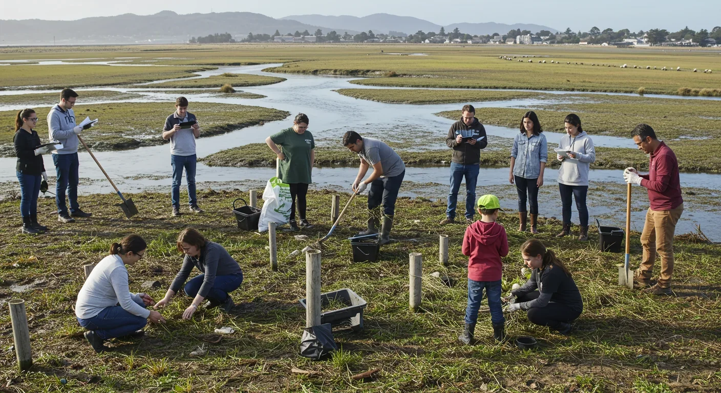 Students learning about historical ecosystems through comparative mapping technology