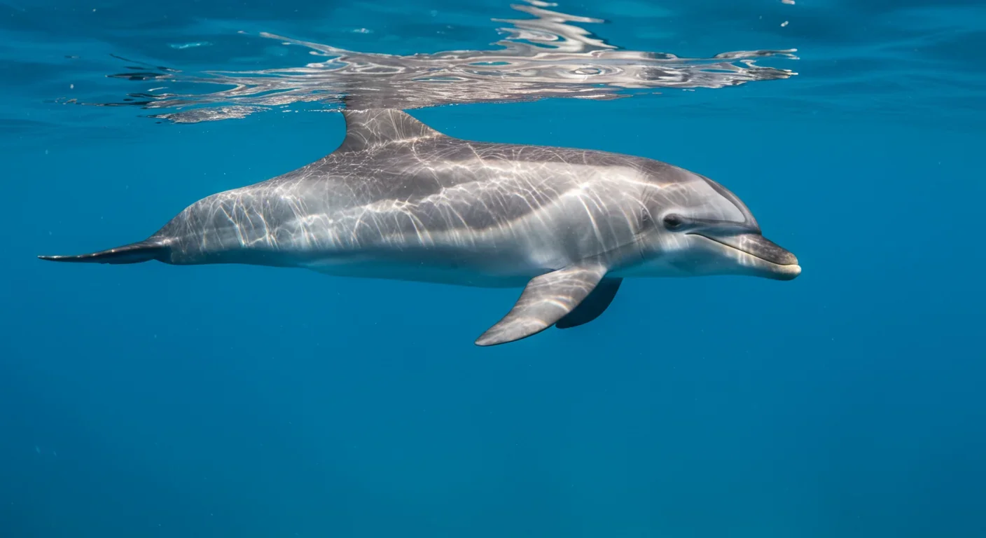 Bottlenose dolphin swimming in natural ocean habitat