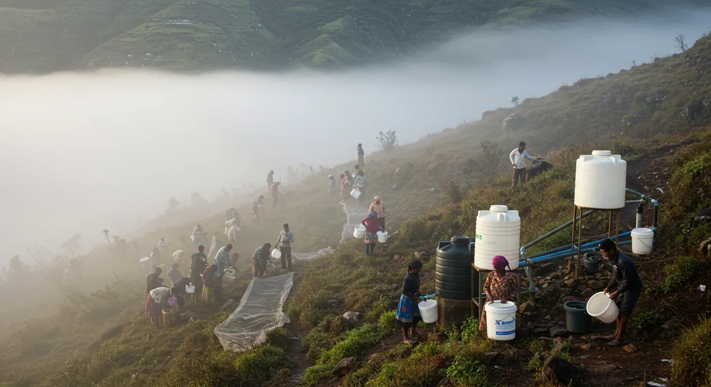 Person turning on kitchen faucet with clean water flowing
